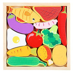 Puzzle 3D en bois coloré pour enfants motifs aliments