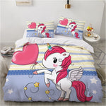 HOUSSE DE COUETTE LICORNE COEUR