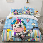 housse de couette enfant licorne guitare